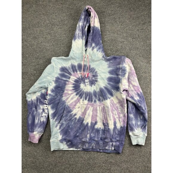Teddy Fresh Hoodie Mens Medium Pullover Tie Dye Purple Blue Embroidered - Picture 1 of 7